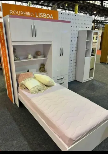Guarda Roupa Lisboa Com Cama Na Promoção/Entrega É Montagem Grátis Loja R&L Móveis 