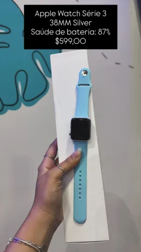 Apple Watch Serie 3 / 38MM / Silver / Saúde de Bateria: 87% / loja fisica / $599,00