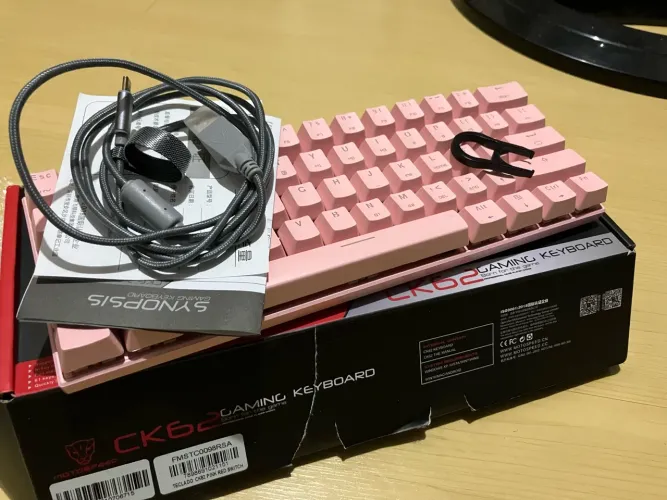 Teclado mecânico Ck62 Rosa