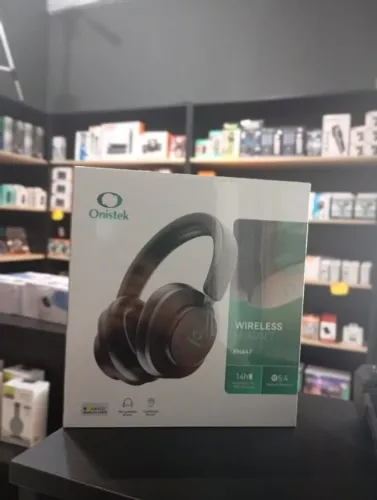 Fone de Ouvido Bluetooth 5.4 Onistek Sem Fio com Microfone Preto