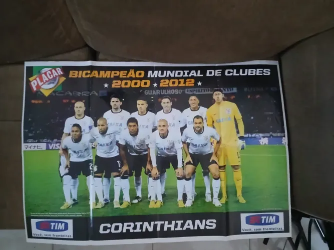 Poster Corinthians placar<br>Placar<br>Bi mundial<br>Bem conservado<br>2012