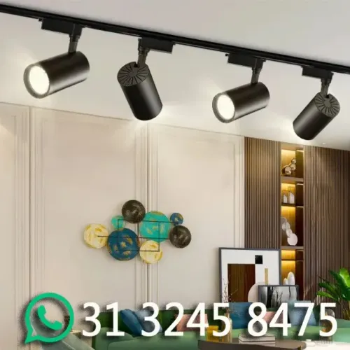 kit Luminária Trilho + 3 LED Spot 1 Metro