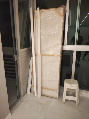 Kit porta MDP branca Lisa com batente 9,5 cm e Castilhos TAM: 2,10cm X 72 cm