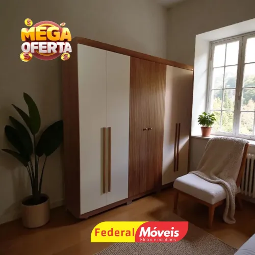 Guarda Roupa Frizado Lindo 6 Portas - Temos Crediário