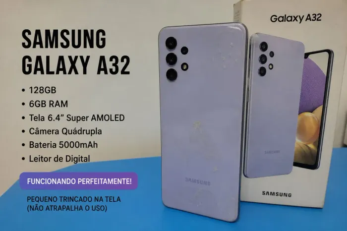Celular A32 praticamente novo funcionando perfeitamente