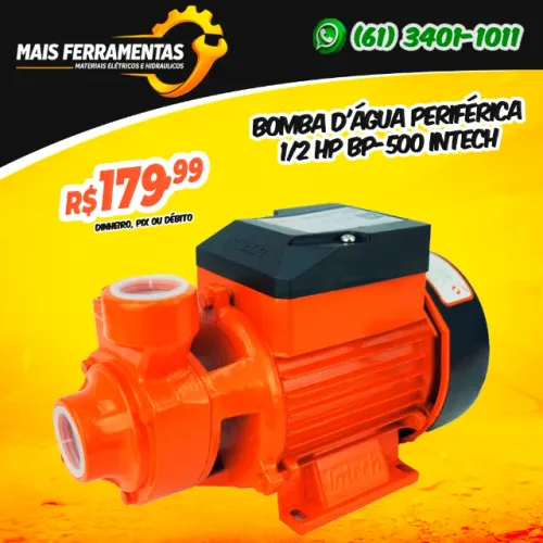 Bomba D'água Periférica 1/2 HP BP-500 Intech