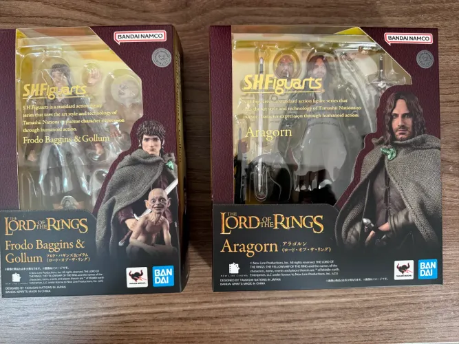 Action Figures Frodo & Gollum e Aragorn SH Figuarts Bandai Lord of The Rings