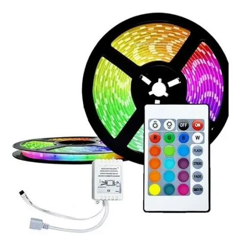 Fita Led 5050 Rgb Colorida 5mt 16 Cores + Fonte + Controle - à prova d'água