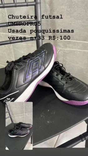 Chuteira futsal umbro infantil n? 33 