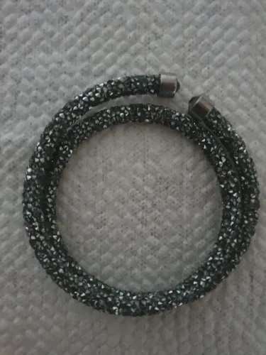 PULSEIRA Swarovski crystaldust double Prateado QAC8 - ORIGINAL 