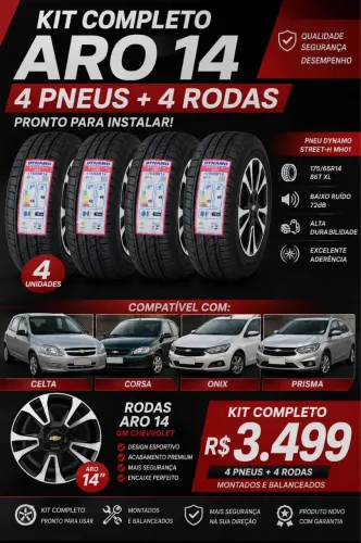 Rodas 15 GM celta,corsa,onix,prisma,Montana+ pneus novos 