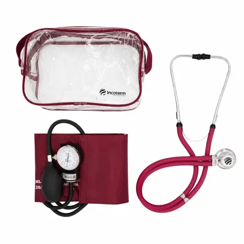 Kit Estetoscópio + Esfigmomanômetro Seminovo (Usado 1 vez) + Necessaire
