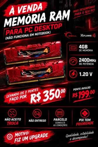 MEMÓRIA RAM DDR4 2400Mhz