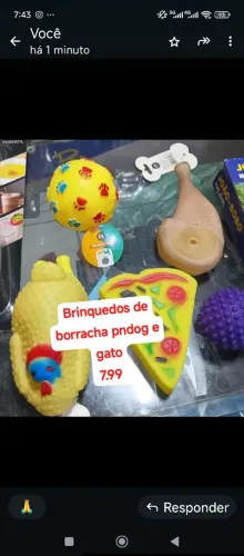 Brinquedo p dog e gato emborrachado 