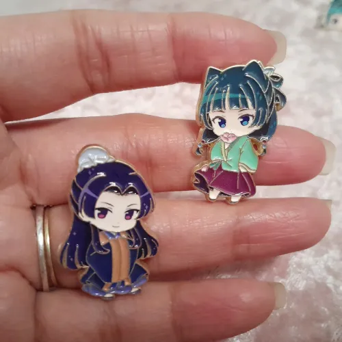 Kit 2 Broches / Pins Diários de uma Apotecária Maomao e Jinshi Cute The Apothecary Diaries