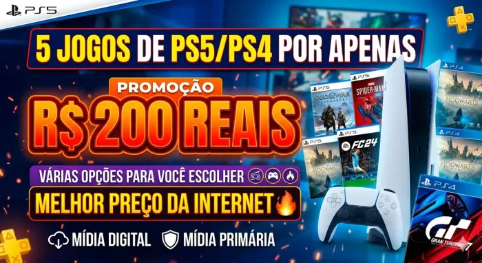 5 jogos de PS5 e PS4 no precinho!!!