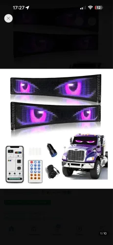Letreiro Led Bluetooth Painel Led Flexível Devil Eyes Carro