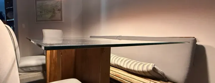 Tampo de mesa de vidro