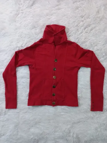 Blusa Vermelha Com Botões M