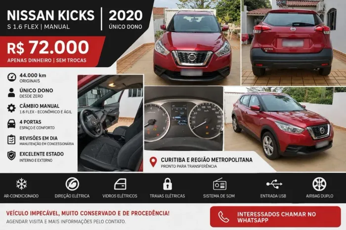 Nissan Kicks S 1.6 16V Flexstar 5P Mec. 2020
