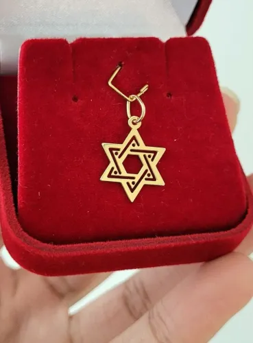 Pingente Estrela de Davi sem aro, Ouro 18k