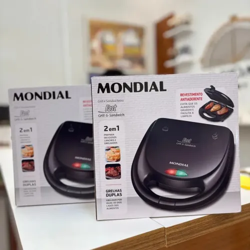 Sanduicheira E Grill Mondial Fast Nova 2 em 1