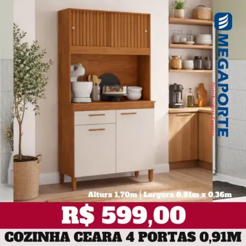 Armário de Cozinha 4 Portas 1 Gaveta (Novo) Entrega e Montagem Grátis!