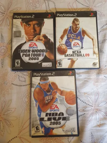 NBA LIVE 2005 , NCAA BASKETBALL 09 , TIGER WOODS PGA TOUR 2005 PLAYSTATION 2 