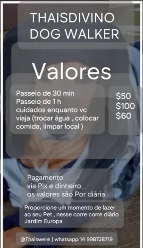 Thais Divino (Dog Walker) e Baba pet 