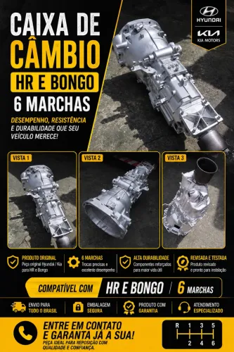 Câmbio caixa HR e BONGO 6 marchas 