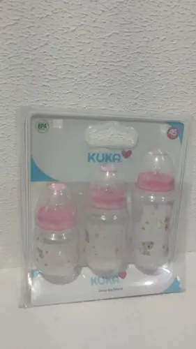 Kit Mamadeira Kuka Rosa BPA Free - 3 Unidades | Original