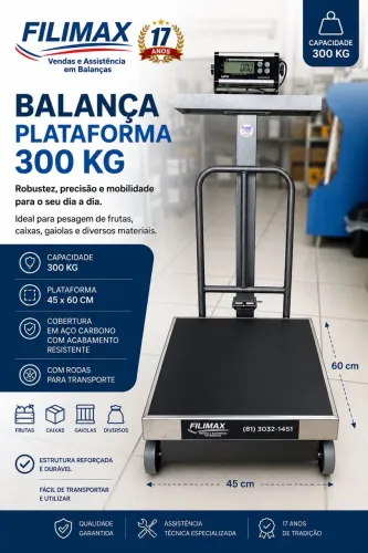 Balança 300kg móvel 