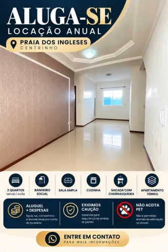 ALUGA-SE APARTAMENTO TÉRREO | LOCAÇÃO ANUAL