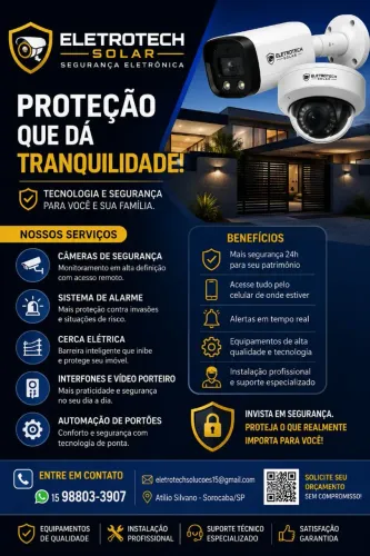 Segurança eletrônica câmera e alarme