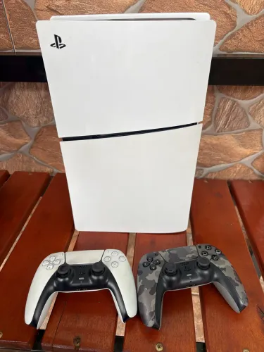 Console sony playstation 5 slim digital 825gb branco 2 controles
