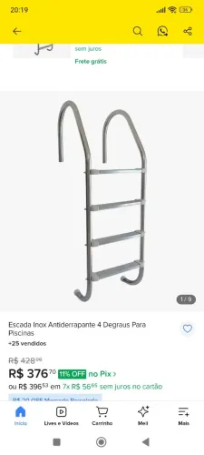  Escada de piscina inox antiderrapante 