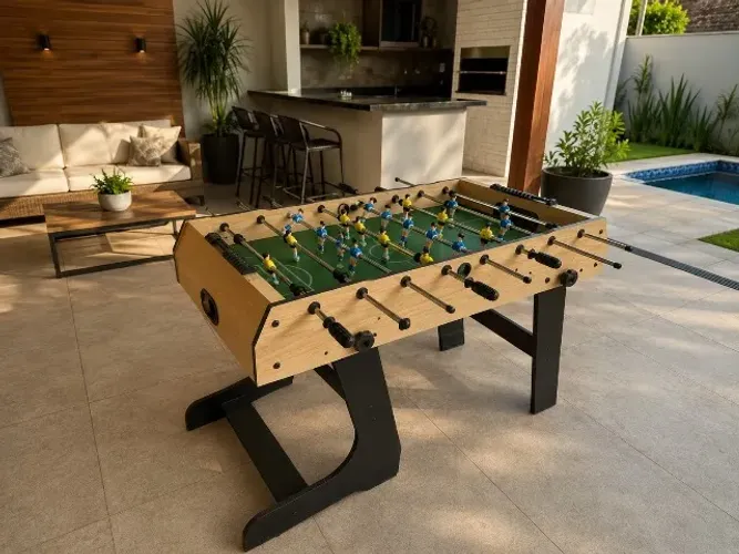 Mesa de Futebol (Pebolim/Totó) Dobrável - Estrutura Reforçada e Ótimo Estado