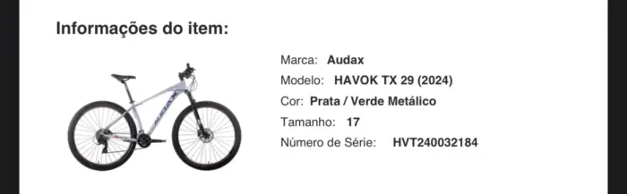 Bicicleta AUDAX aro 29 tam 17