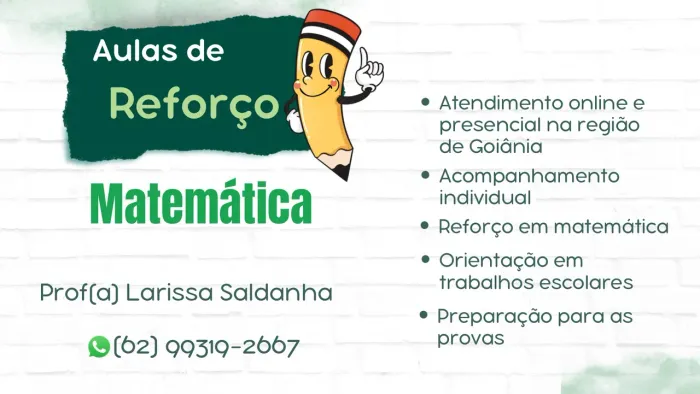 Professora de matemática - Reforço escolar