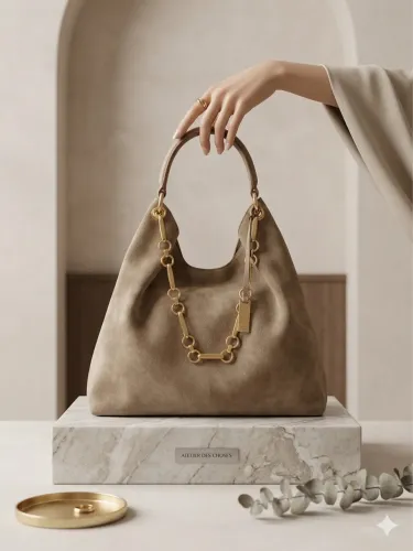 Bolsa Luiza Barcelos Hobo Camurça Bege Fendi Corrente Ouro - Original,preço fixo.