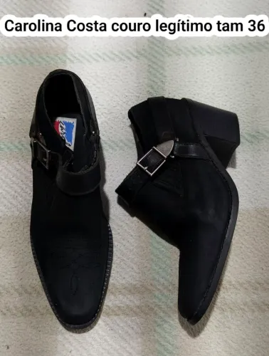Bota de couro legítimo tam 36