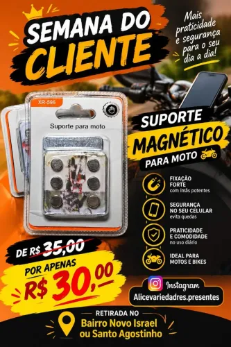 Suporte magnético para moto