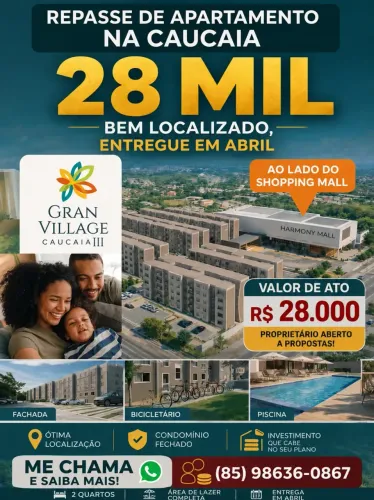 Imóvel para venda com 40 metros quadrados com 2 quartos em Itambé - Caucaia - CE