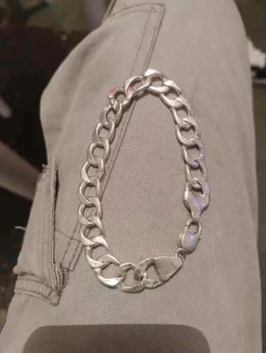 Pulseira de prata 24g troco em placa de prata ou cordão