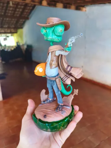 Figure Camaleão Rango - Pintado à Mão