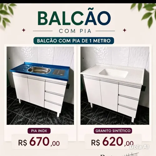Balcão com pia de cozinha