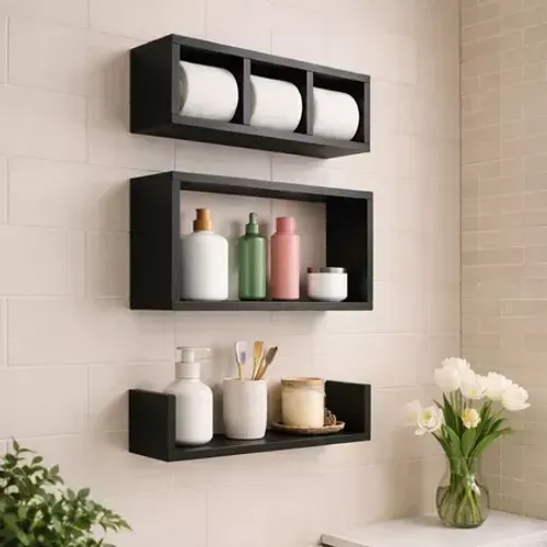 Kit Nichos MDF para Banheiro 3 Peças - Organização e Estilo!