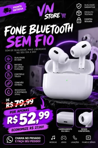 FONE DE OUVIDO BLUETOOTH Air pods