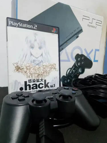 PLAYSTATION 2 PS2 SLIM DESBLOQUEADO NA CAIXA + CABO ENERGIA + 1 CONTROLE +  1 JOGO DVD