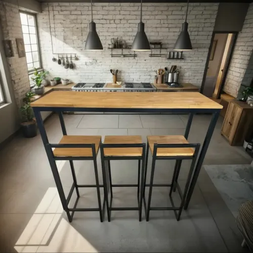 Mesa com banquetas